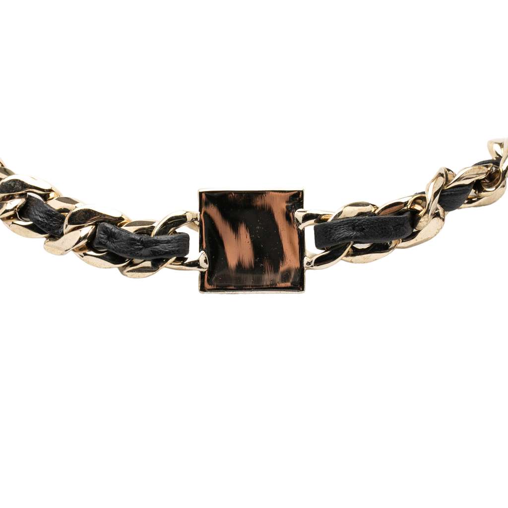 Chanel Lambskin and Gold Plated Enamel CC Square Choker Necklace - 2