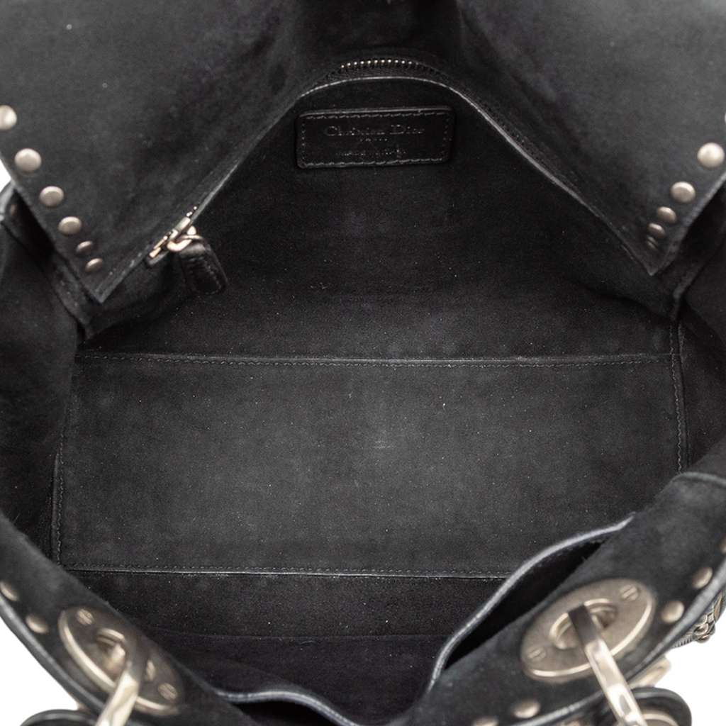 Dior Medium Calfskin Cannage Embossed Flower Studded Supple Lady Dior - 4