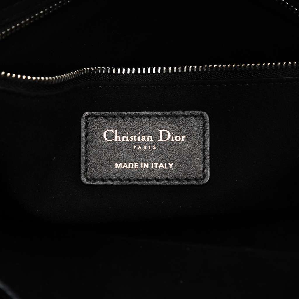 Dior Medium Calfskin Cannage Embossed Flower Studded Supple Lady Dior - 5