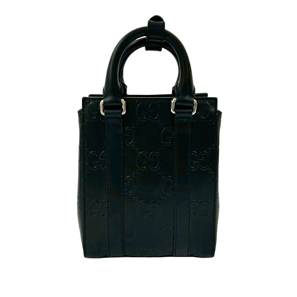 Gucci Mini GG Embossed Perforated Leather Tote - 2