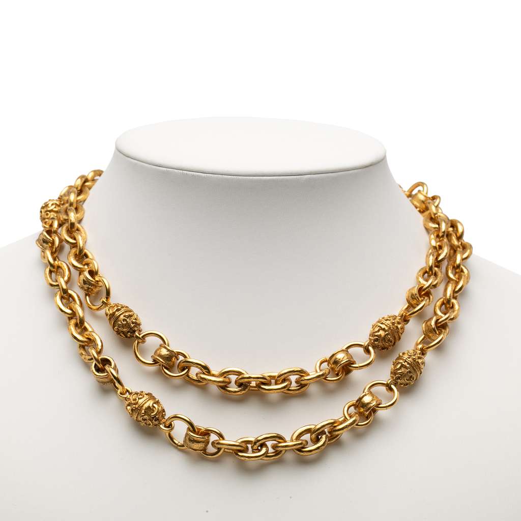 Chanel CC Gold Plated Long Chain Necklace - 4