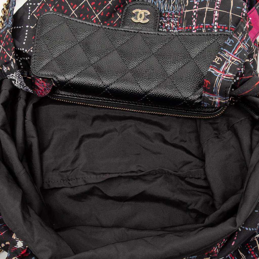 Chanel Nylon Graffiti Foldable Shopping Tote in Caviar Flap - 4