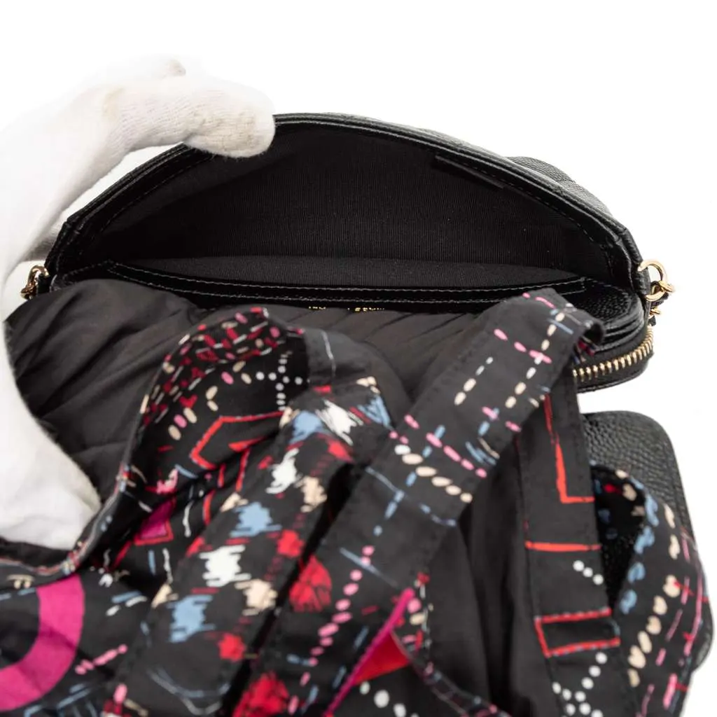 Chanel Nylon Graffiti Foldable Shopping Tote in Caviar Flap Black Leather Good - Box View