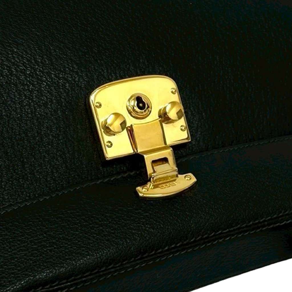 Gucci Medium Grained Calfskin Bamboo Lady Lock Handbag - 5