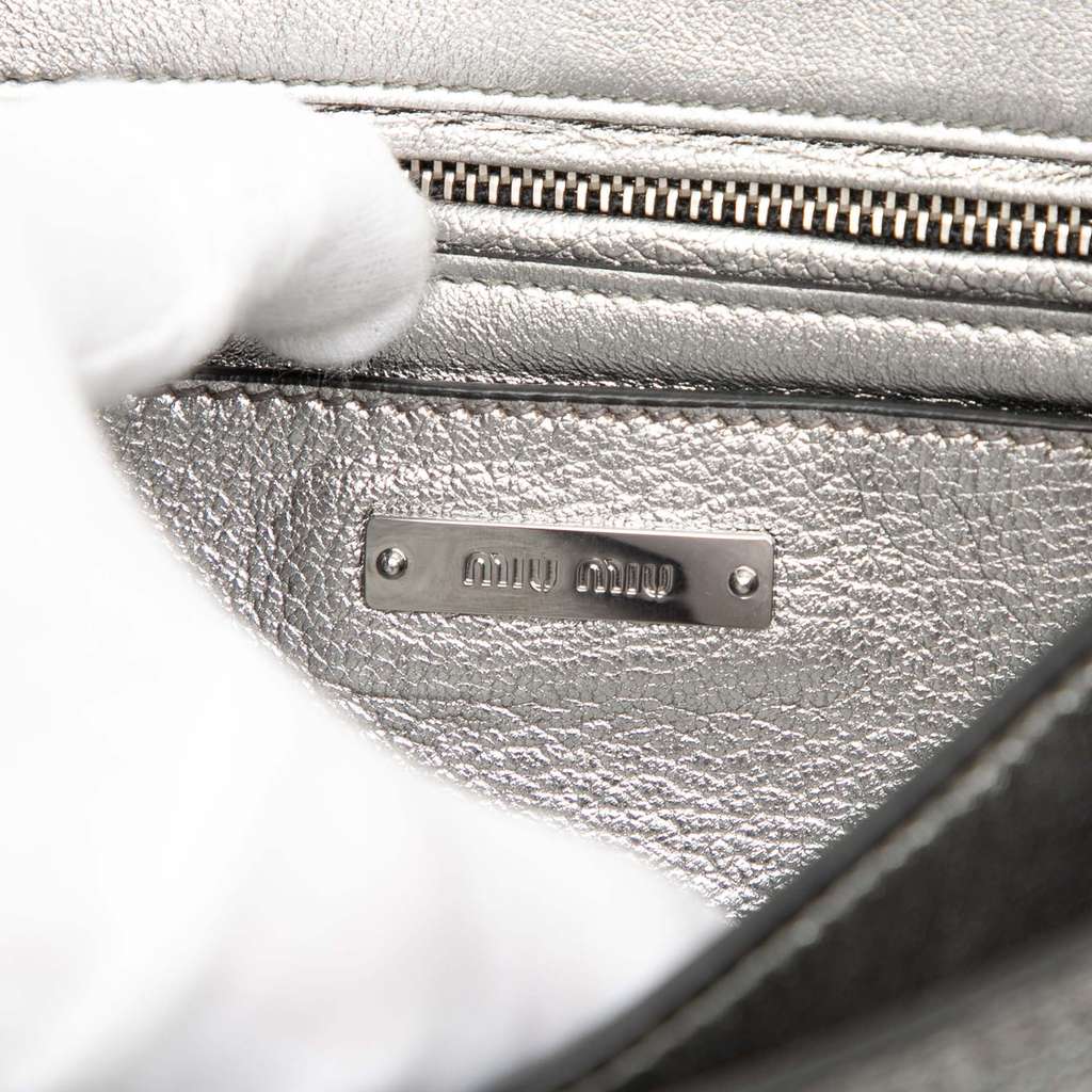 Miu Miu Metallic Goatskin Madras Crossbody - 5