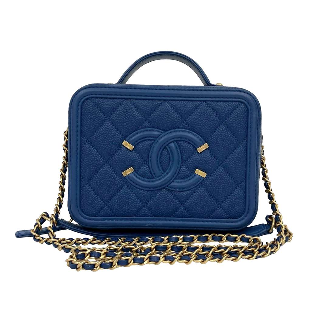 Chanel Small Caviar CC Filigree Vanity Case