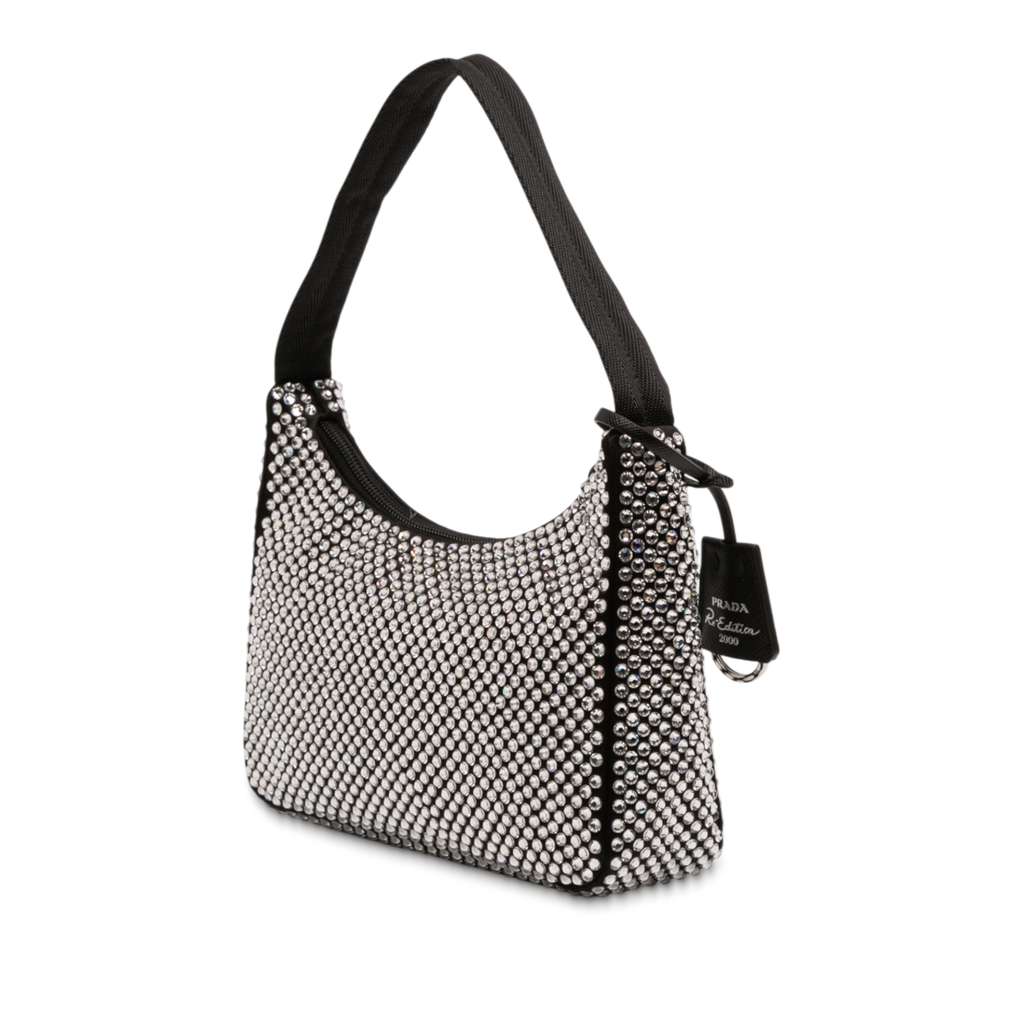 Prada Mini Satin Crystal Re Edition 2000 Shoulder Bag - 2