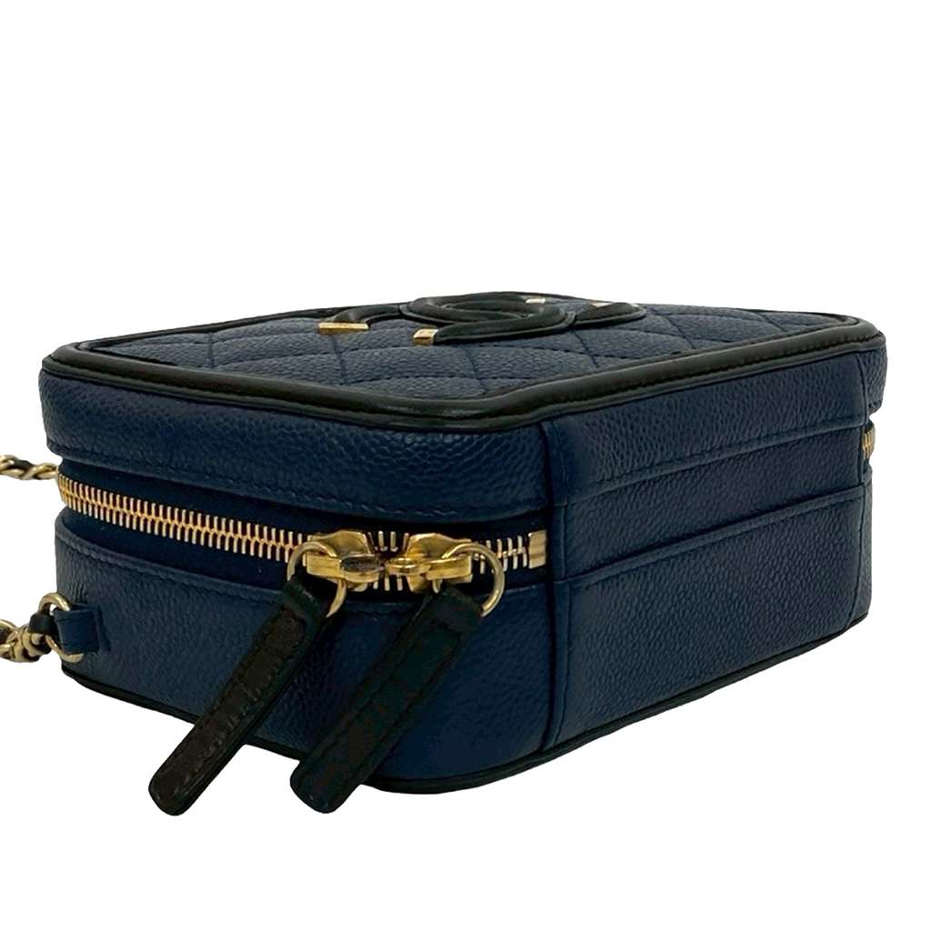 Chanel Small Bicolor Caviar CC Filigree Vanity Case - 5