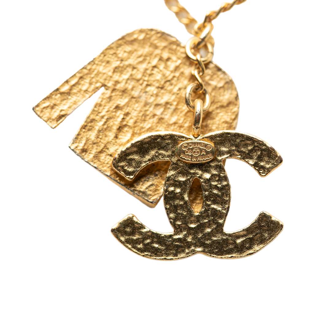 Chanel CC Gold Plated Enamel Jacket Pendant Necklace - 2