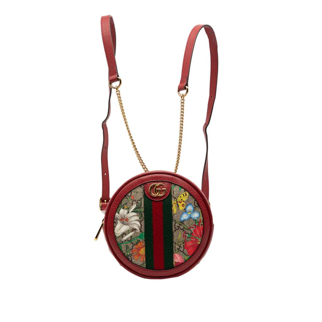 Gucci Mini GG Supreme Flora Round Ophidia Backpack