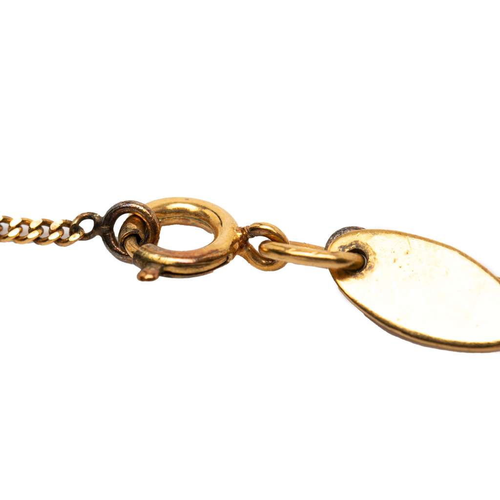 Chanel Gold Plated CC Rhinestone Pendant Necklace - 4