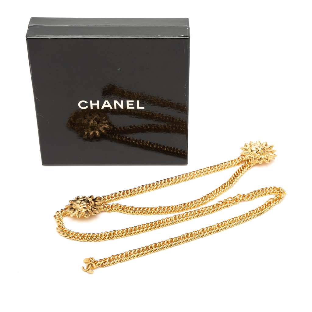 Chanel CC Gold Plated Double Sun Chain Link Belt - 5