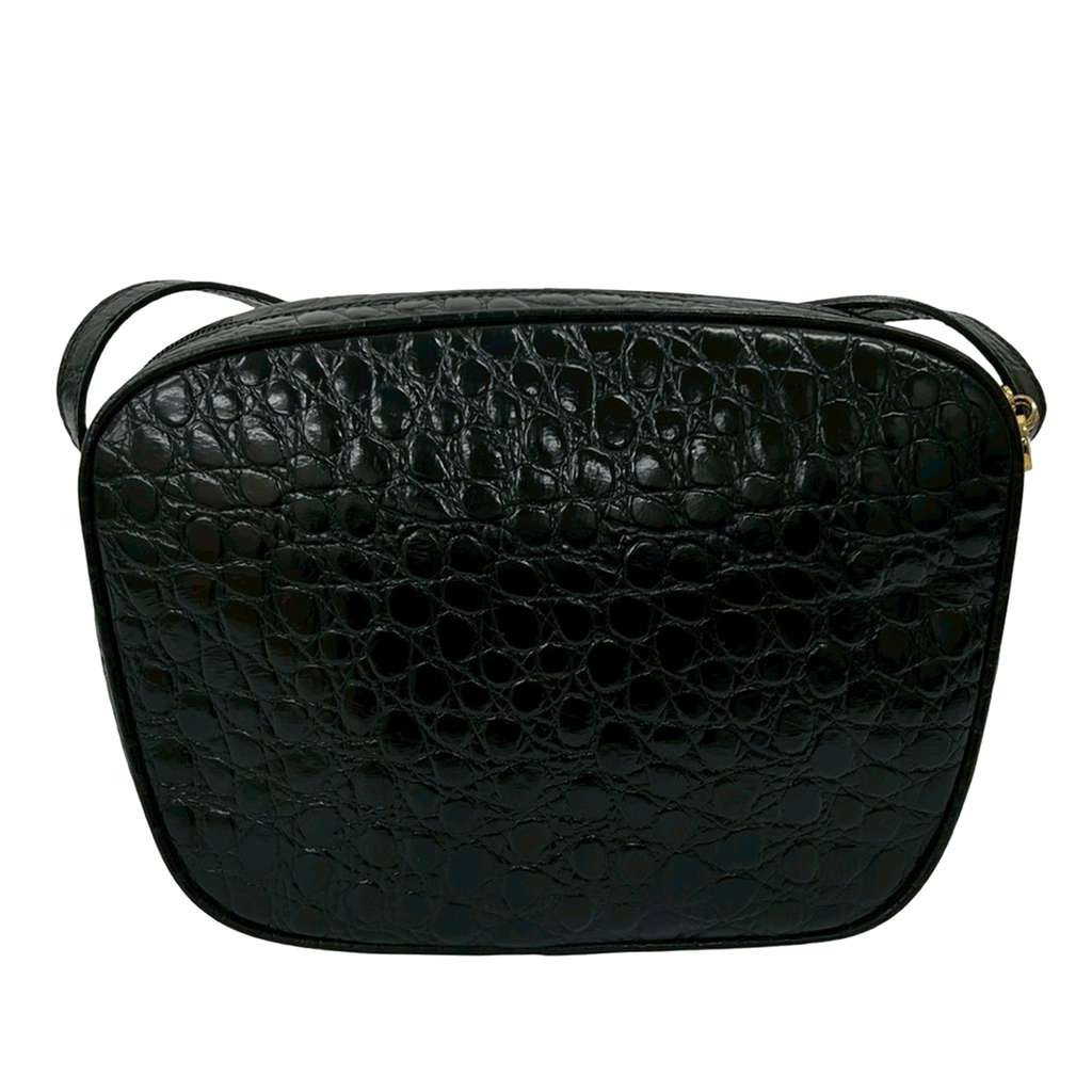 Salvatore Ferragamo Croc Embossed Leather Vara Crossbody - 2