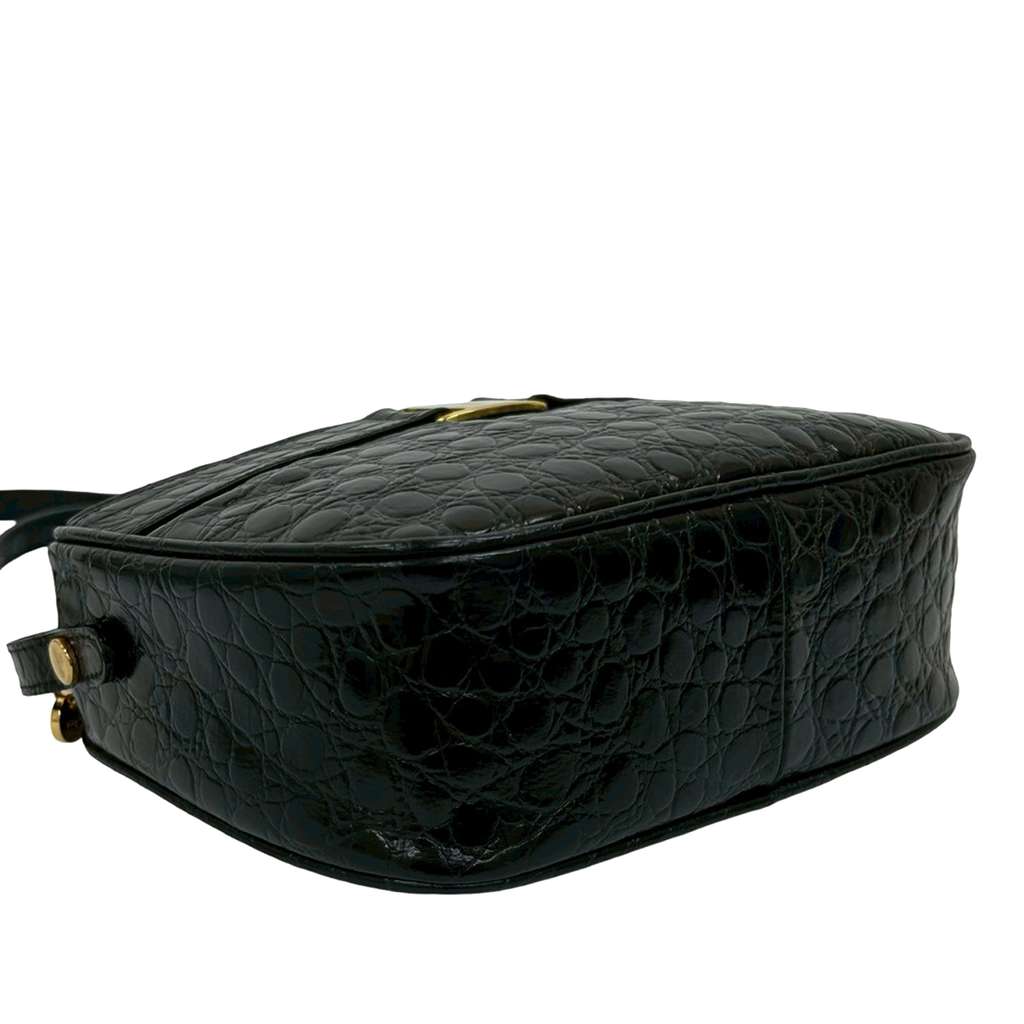 Salvatore Ferragamo Croc Embossed Leather Vara Crossbody - 3