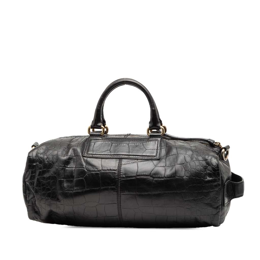 Givenchy Croc Embossed Leather Duffle Bag - 2