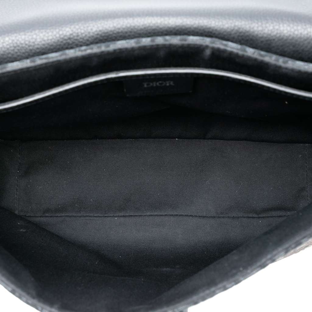 Dior Medium Oblique Canvas and Grained Calfskin Saddle Messenger Bag with Flap - 4