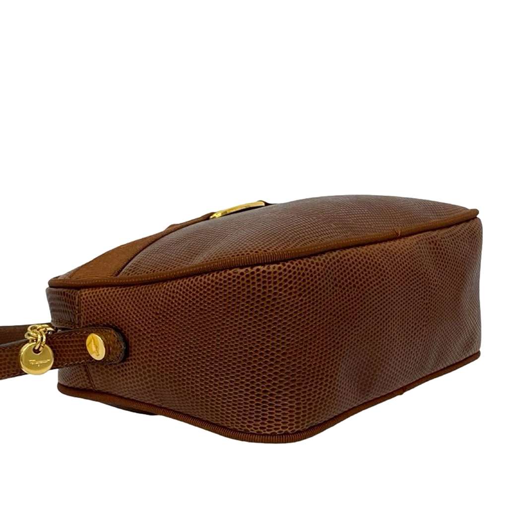 Salvatore Ferragamo Lizard Embossed Leather Vara Crossbody - 3