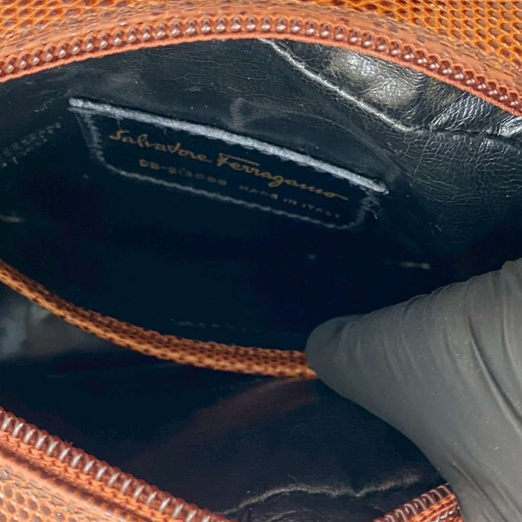 Salvatore Ferragamo Lizard Embossed Leather Vara Crossbody - 5