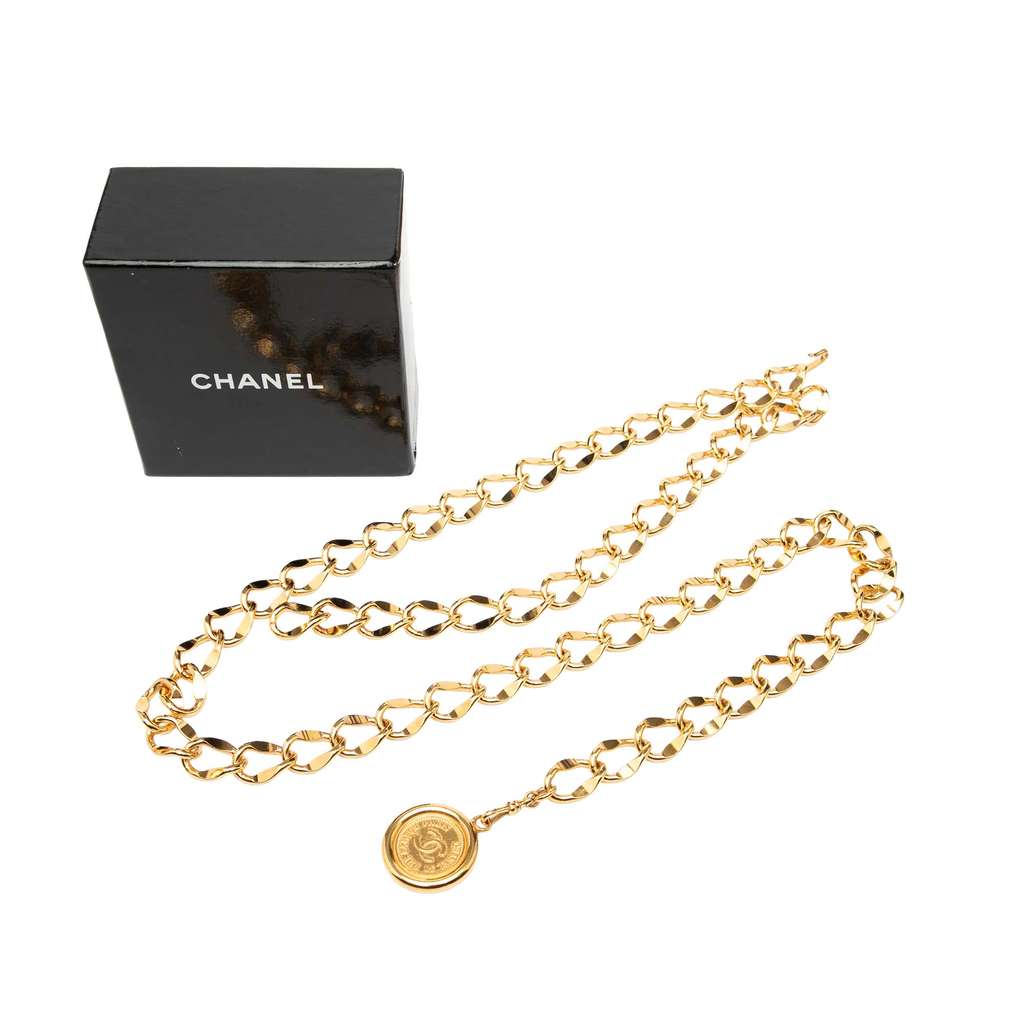 Chanel Gold Plated CC Medallion Chain Belt - 4