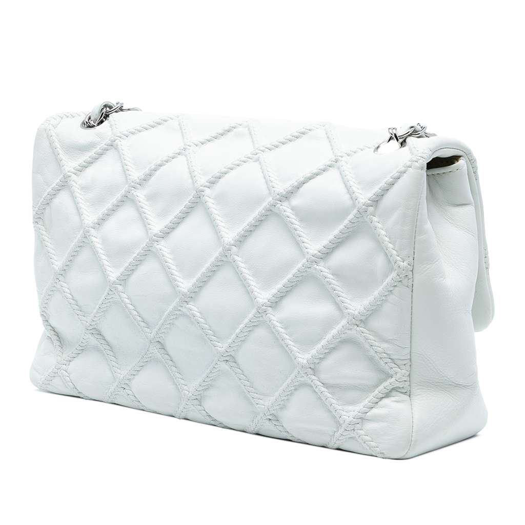 Chanel CC Quilted Calfskin Embossed Stitch Flap - 2