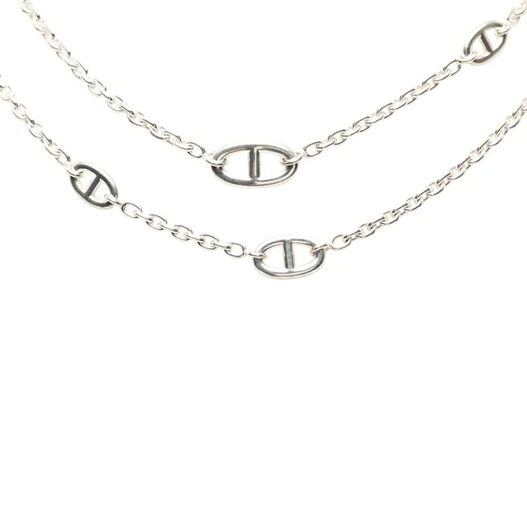 Hermès Sterling Silver Farandole Long Necklace 120 Silver Silver Good - Back View
