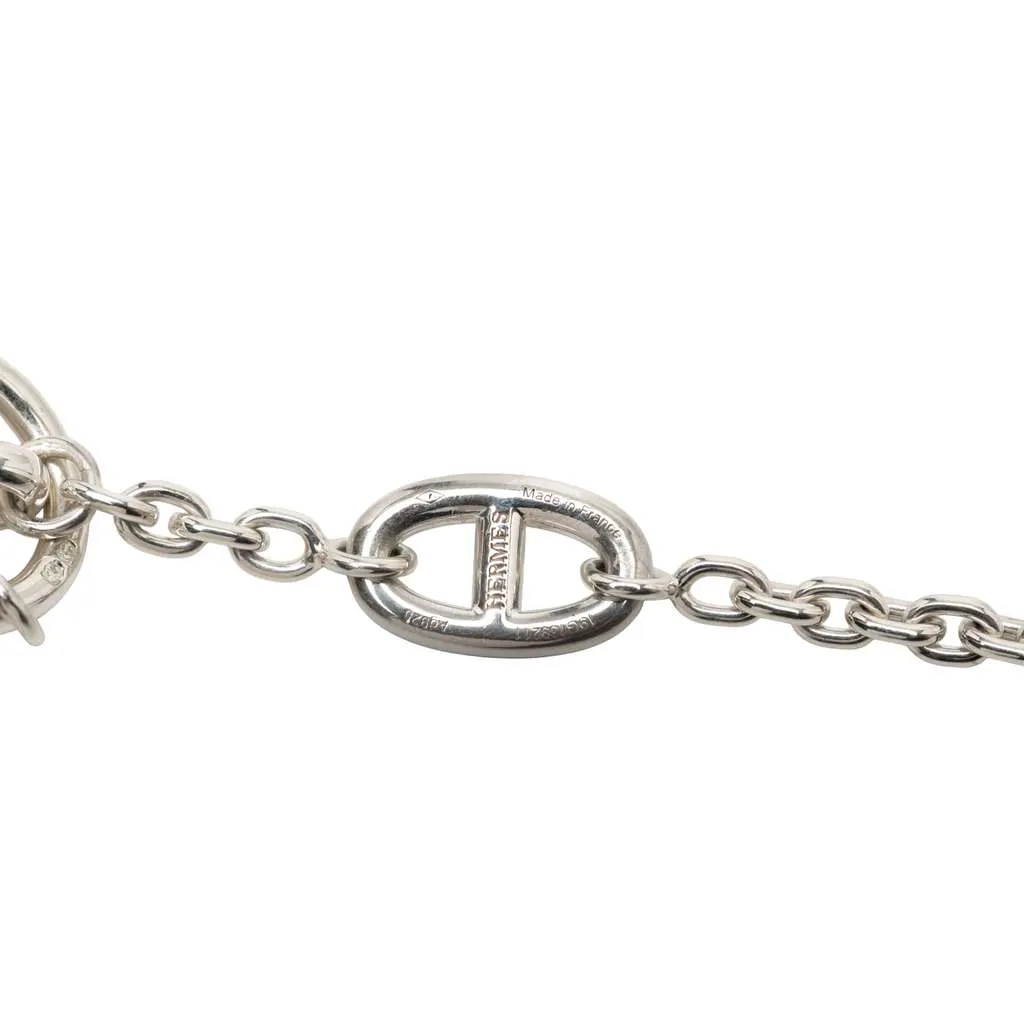 Hermès Sterling Silver Farandole Long Necklace 120 Silver Silver Good - Model View