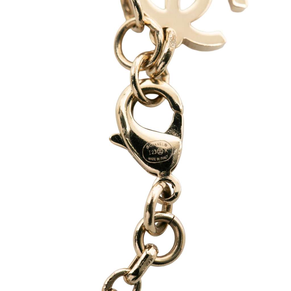 Chanel CC Silver Plated Rhinestone Pendant Necklace - 4