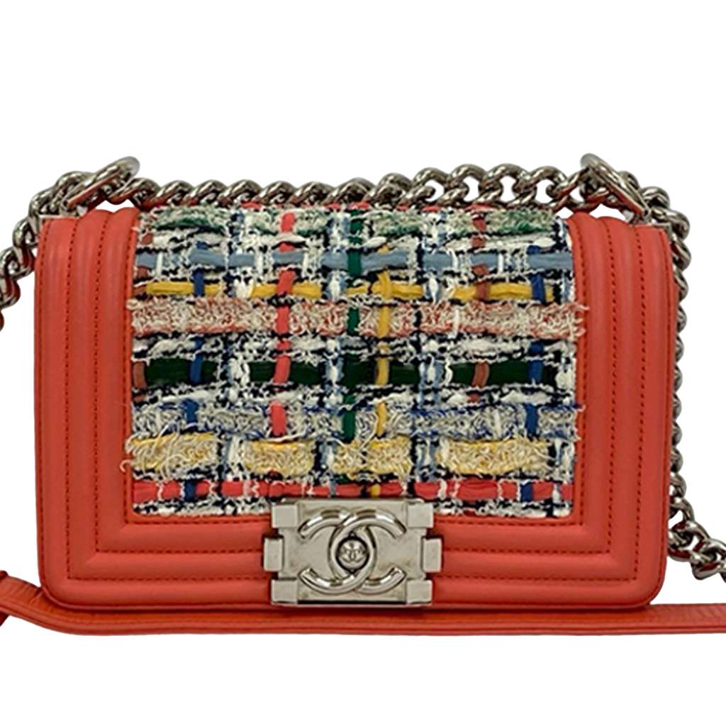 Chanel Small Tweed and Lambskin Boy Flap