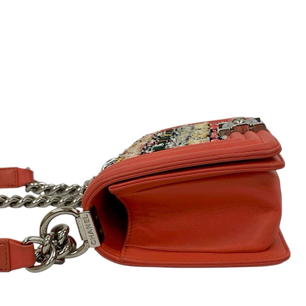 Chanel Small Tweed and Lambskin Boy Flap - 5