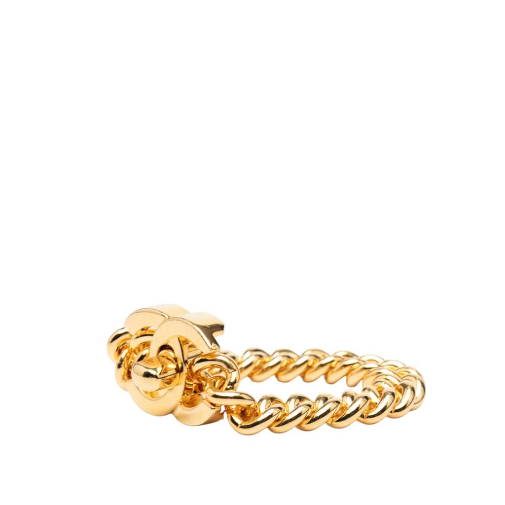 Chanel CC Gold Plated Turn Lock Bracelet - 2