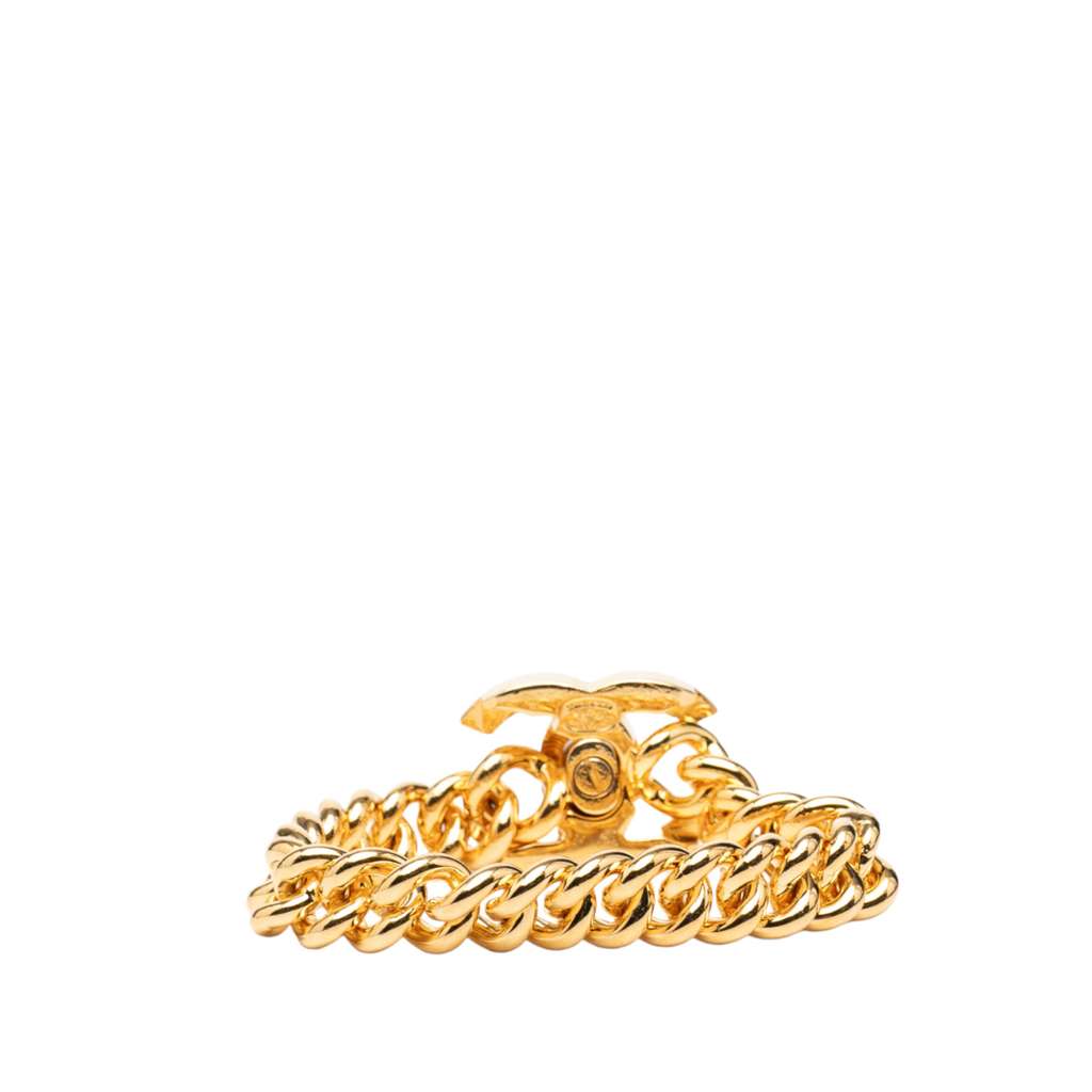 Chanel CC Gold Plated Turn Lock Bracelet - 3