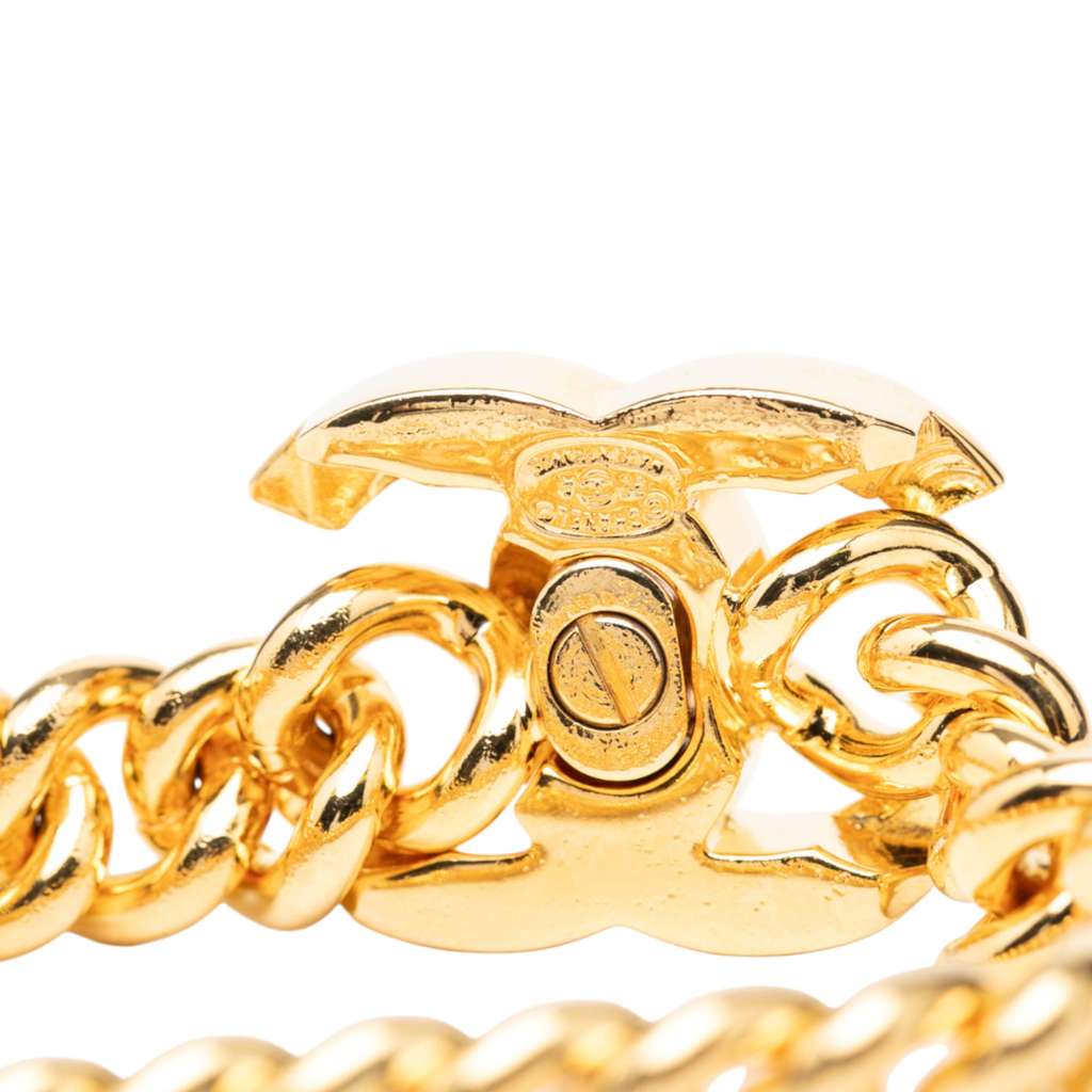 Chanel CC Gold Plated Turn Lock Bracelet - 4
