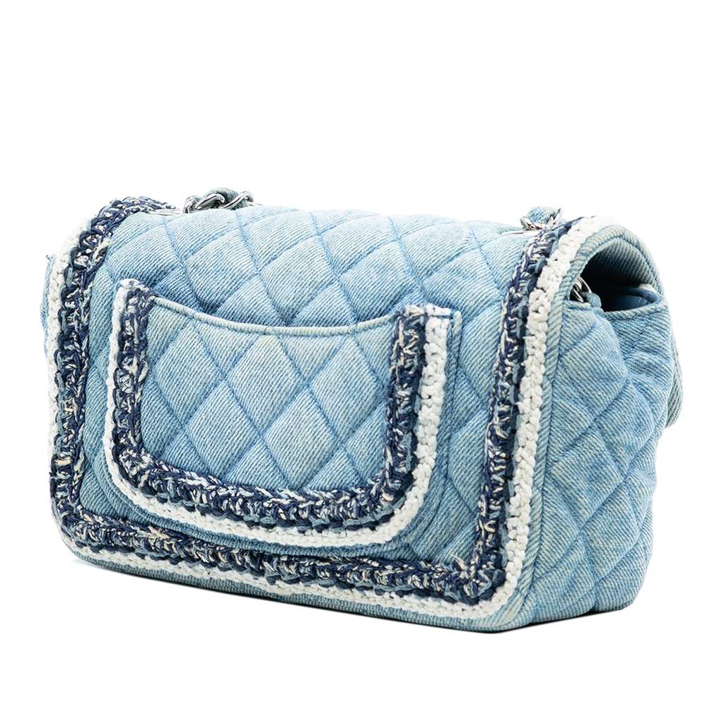 Chanel Mini Rectangular Classic Denim Braided Single Flap - 2