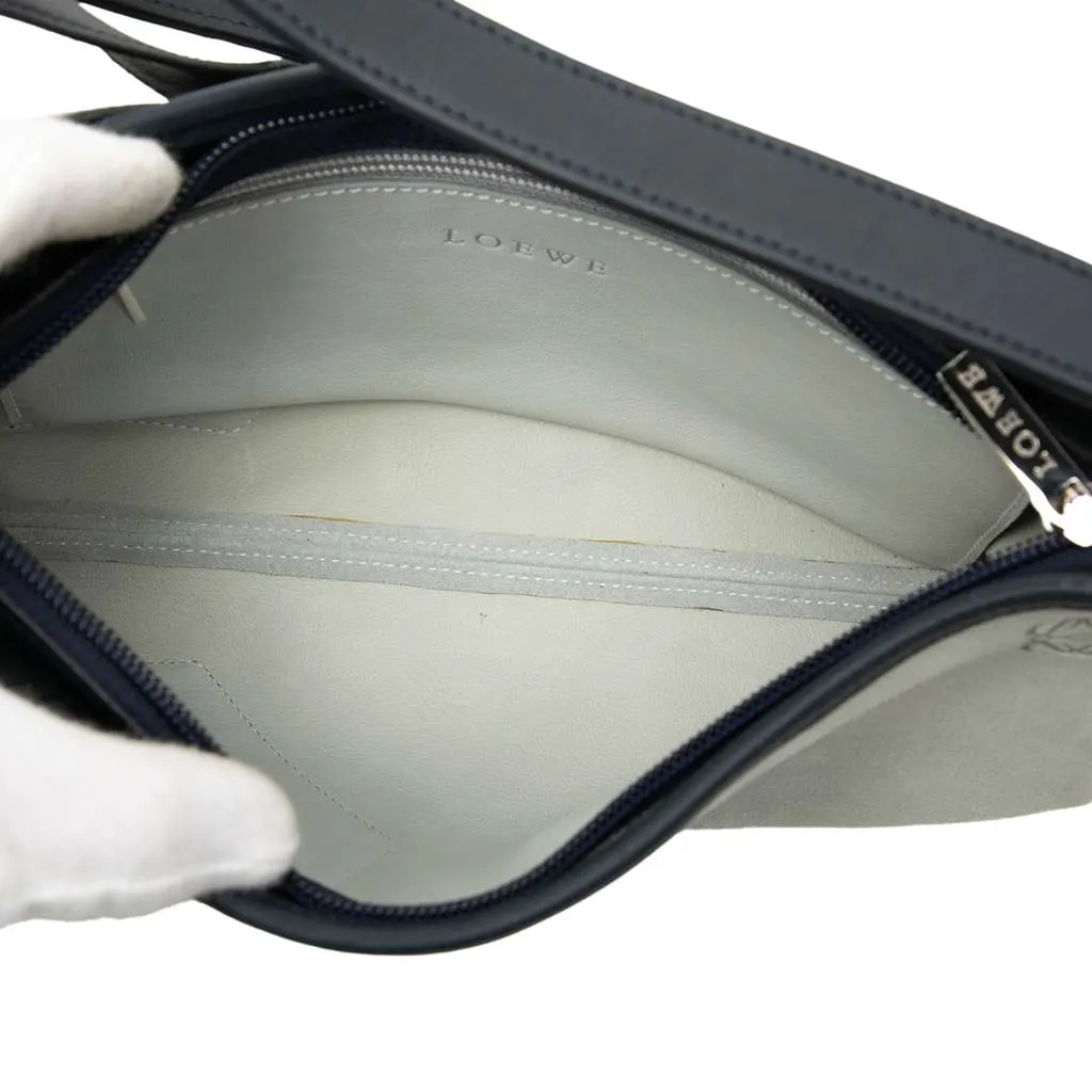 Loewe Suede Anagram Switching Shoulder Bag Grey Leather Very good - Model View
