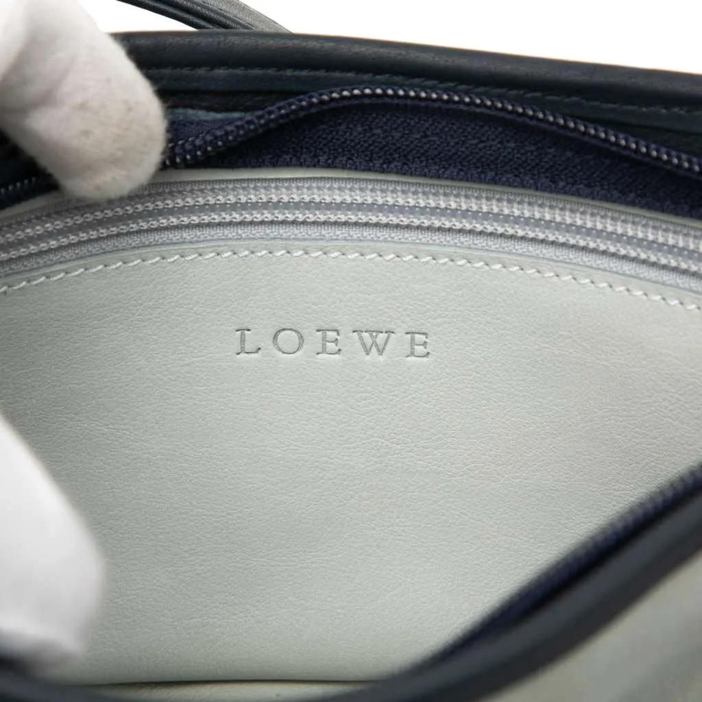 Loewe Suede Anagram Switching Shoulder Bag Grey Leather Very good - Box View