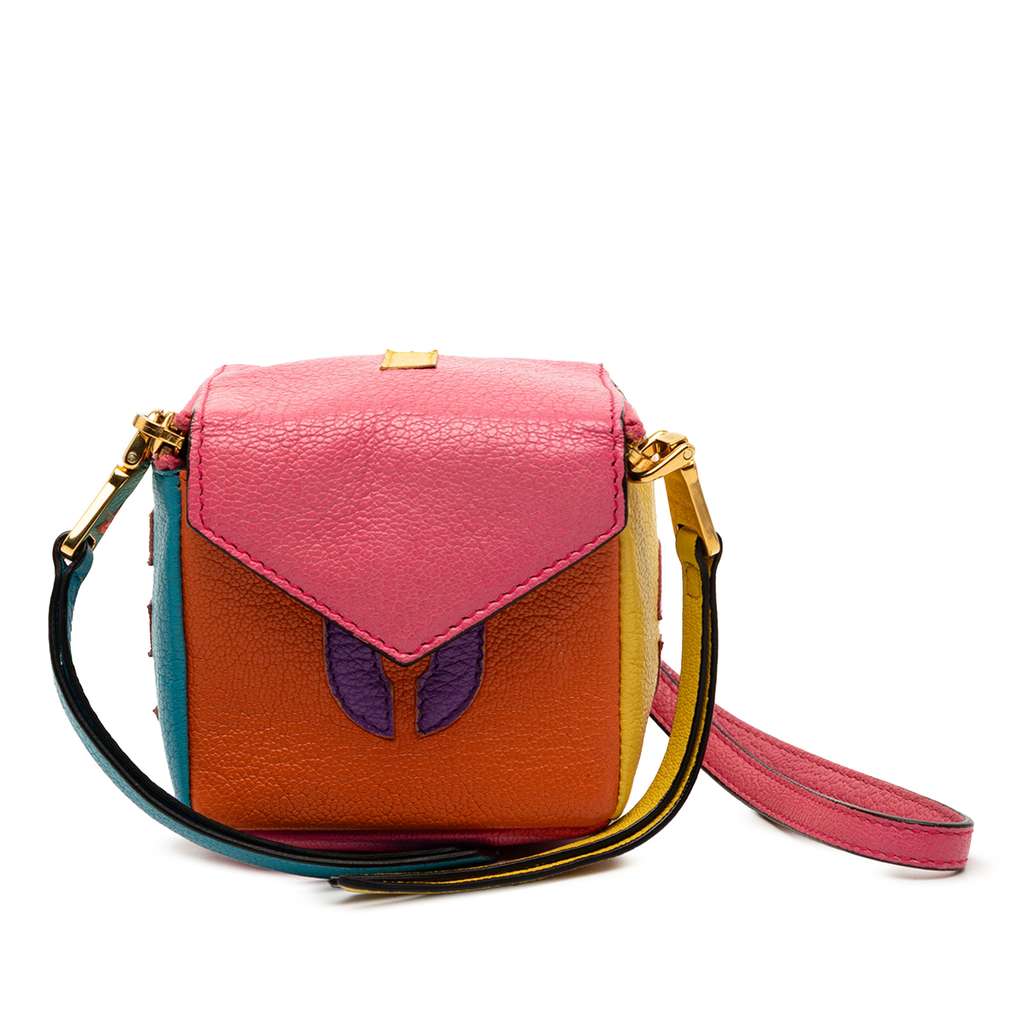 Miu Miu Goatskin Logo Cube Wristlet Coin Pouch