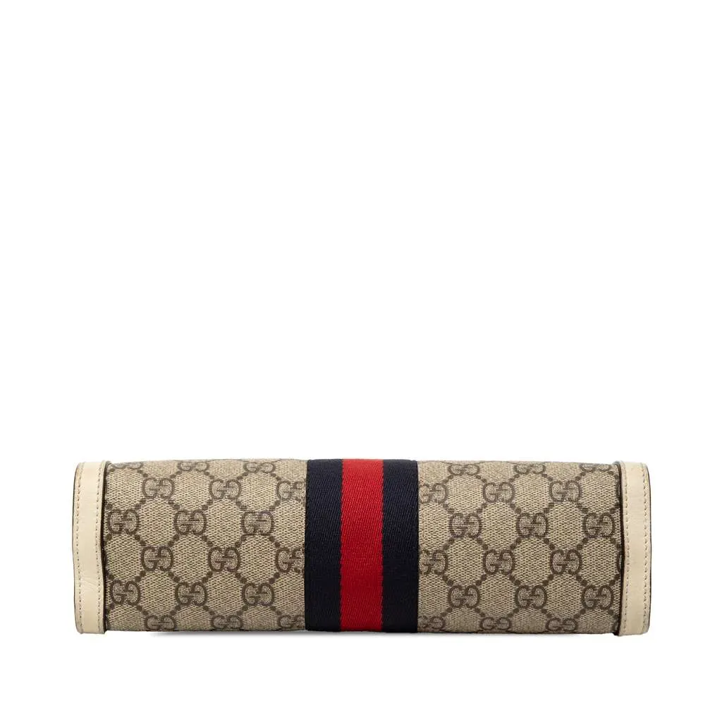 Gucci Small GG Supreme Web Ophidia Chain Crossbody Brown Canvas Good - Inside View