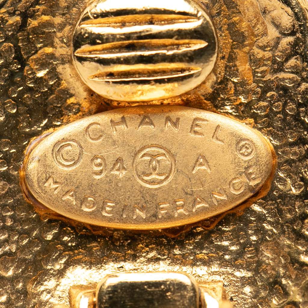 Chanel CC Gold Plated Clip On Earrings - 4