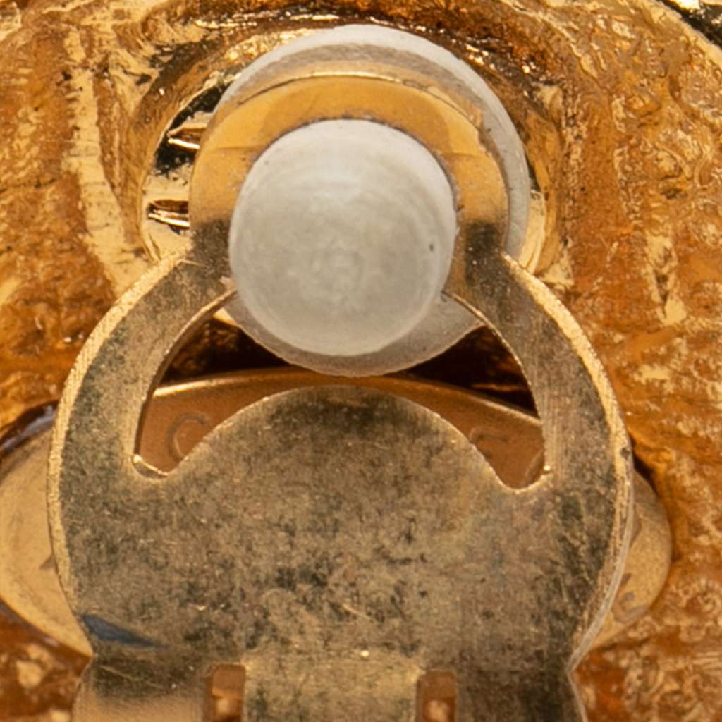 Chanel CC Gold Plated Clip On Earrings - 5