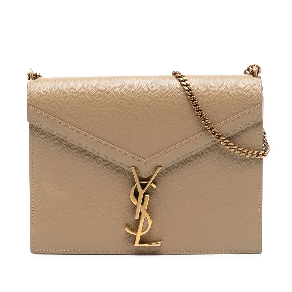 Saint Laurent Grain De Poudre Monogram Cassandra Chain Wallet