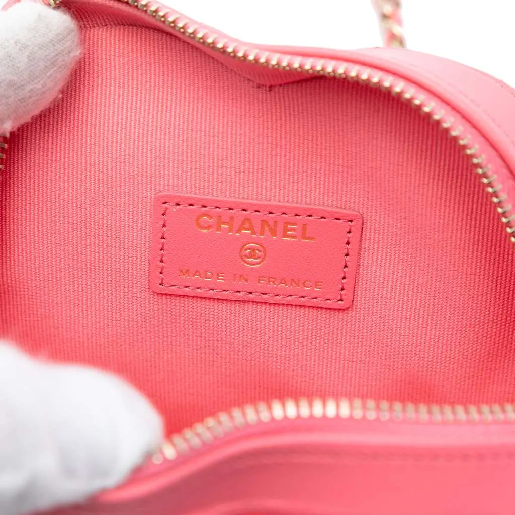 Chanel Mini Lambskin CC in Love Heart Crossbody Pink Leather Very good - Box View