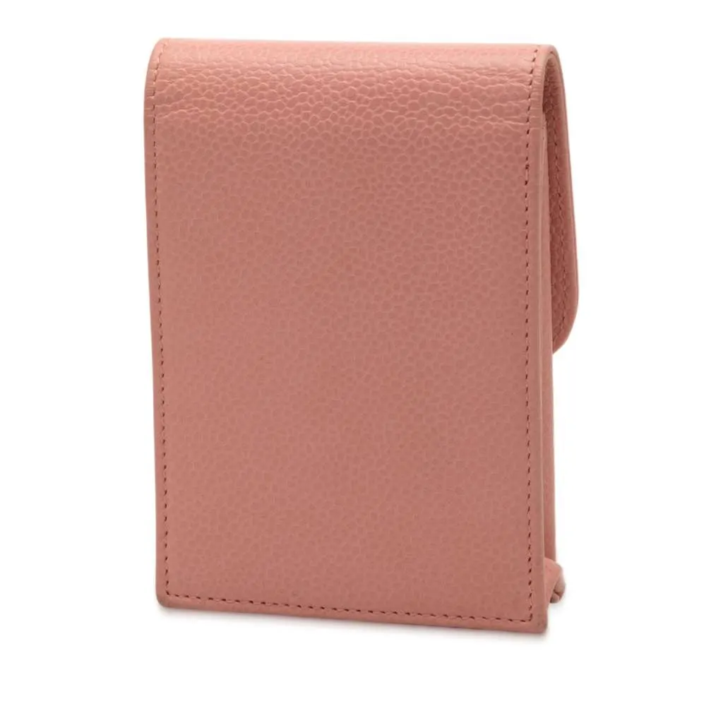 Chanel CC Caviar Cigarette Case Pink Leather Very good - Back View