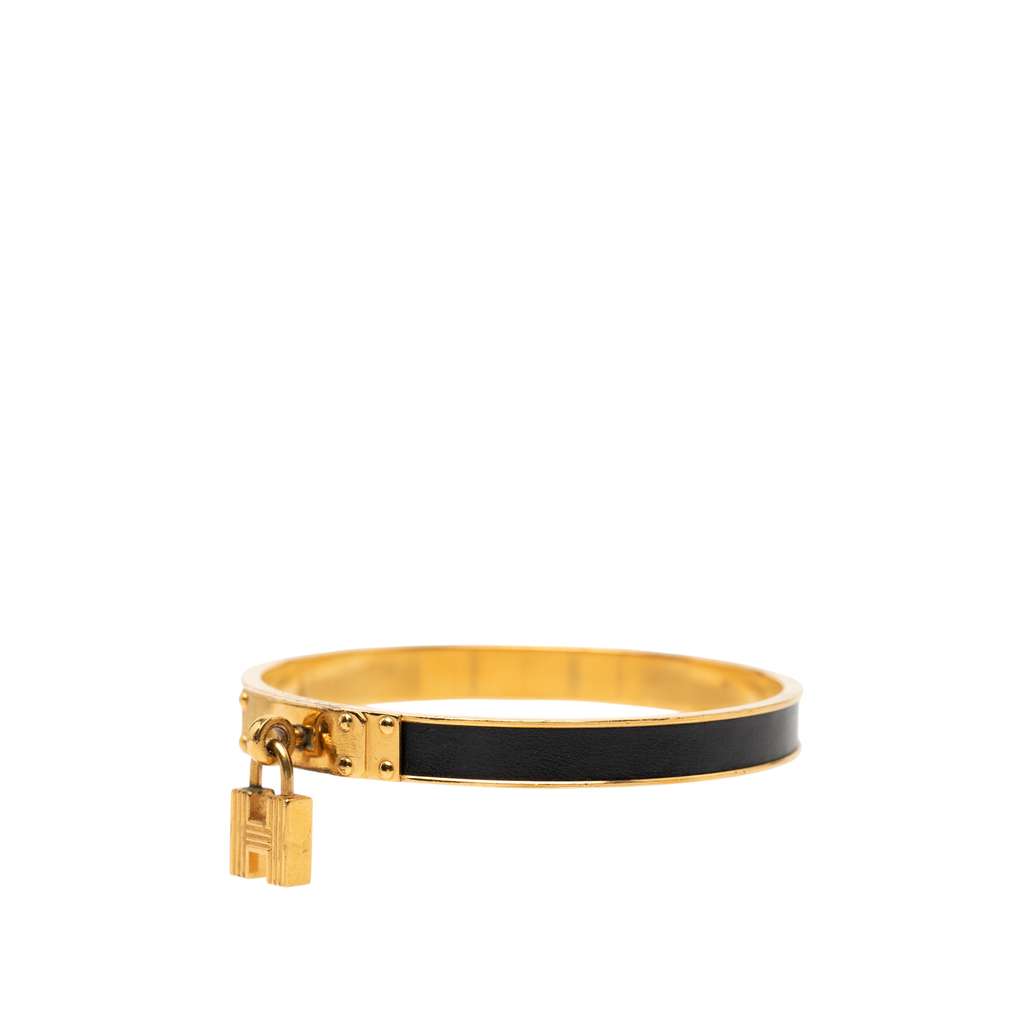 Hermès Leather Kelly Cadena Lock Bangle Bracelet - 2