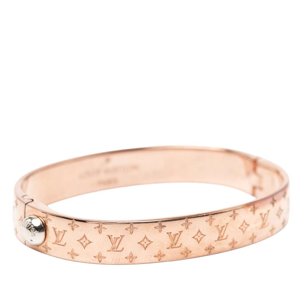 Louis Vuitton Rose Gold Plated Nanogram Cuff Bracelet S - 2