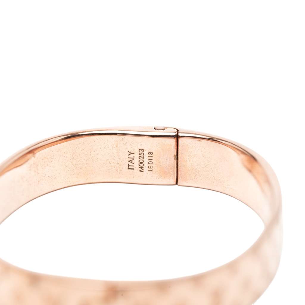 Louis Vuitton Rose Gold Plated Nanogram Cuff Bracelet S - 5