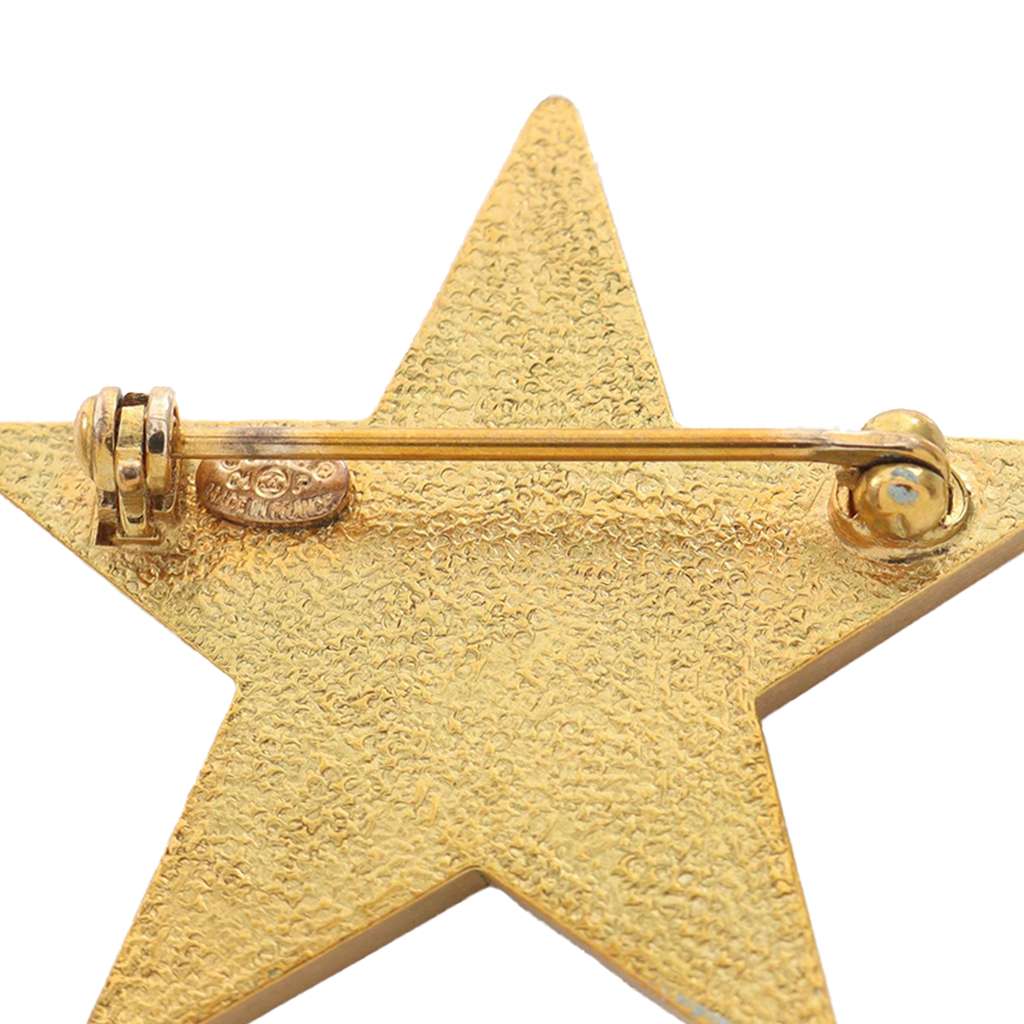 Chanel CC Gold Plated Enamel Star Brooch - 3