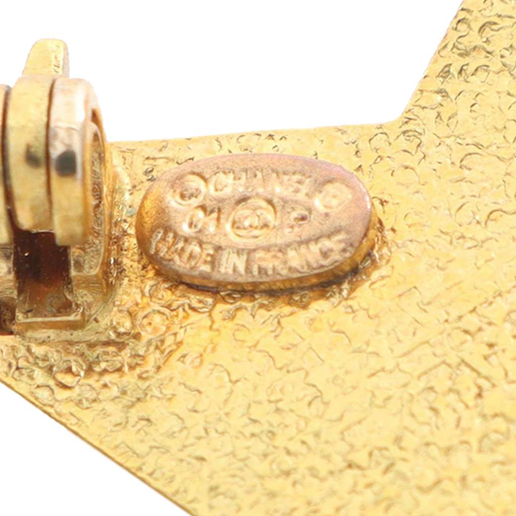 Chanel CC Gold Plated Enamel Star Brooch - 4