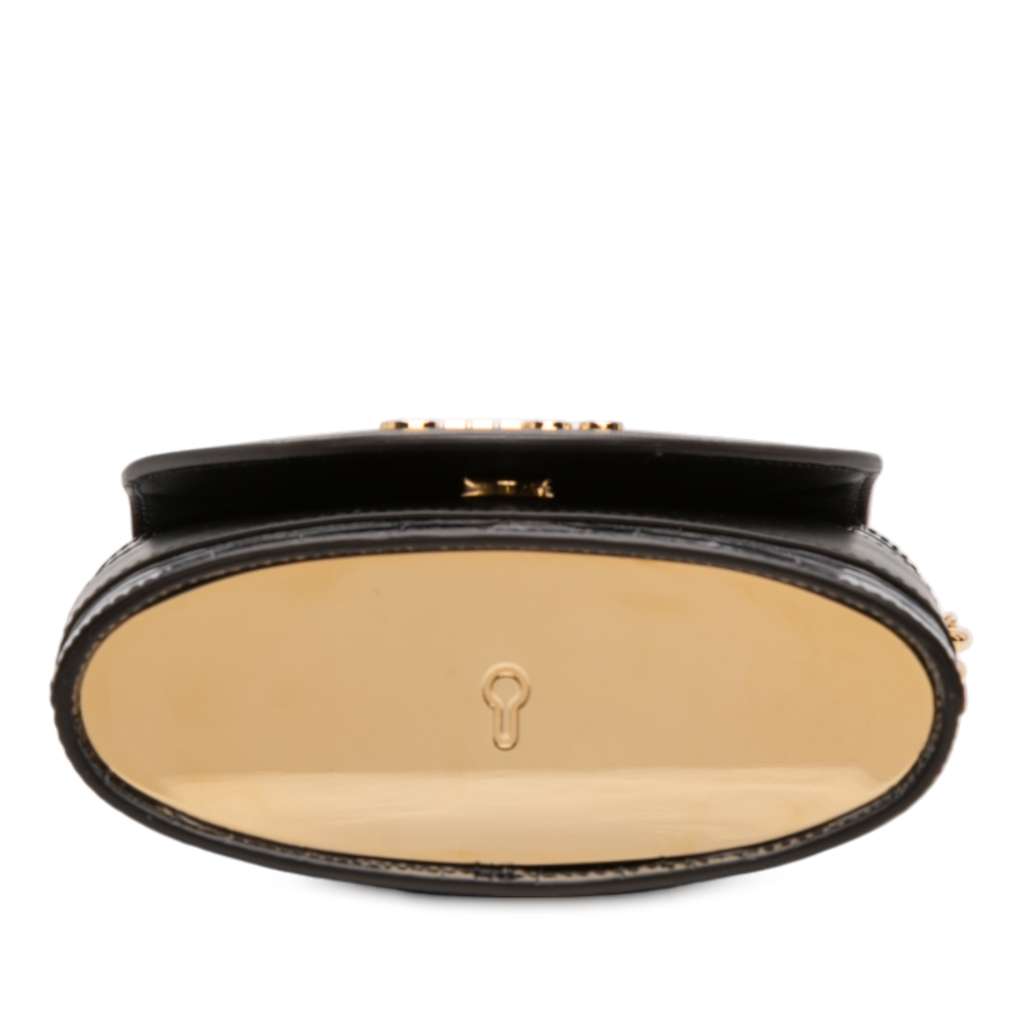 Chloé Croc Embossed Leather Aby Lock Satchel - 3