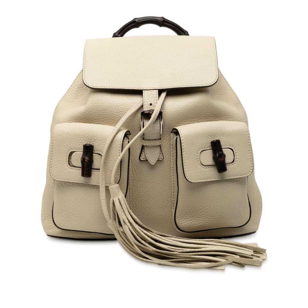 Gucci Leather Bamboo Tassel Backpack