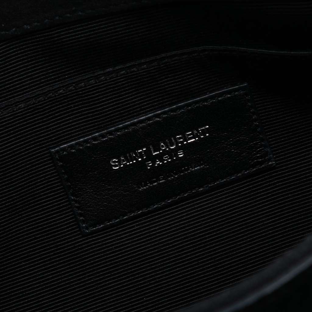 Saint Laurent Suede Monogram Fringe Crossbody - 5